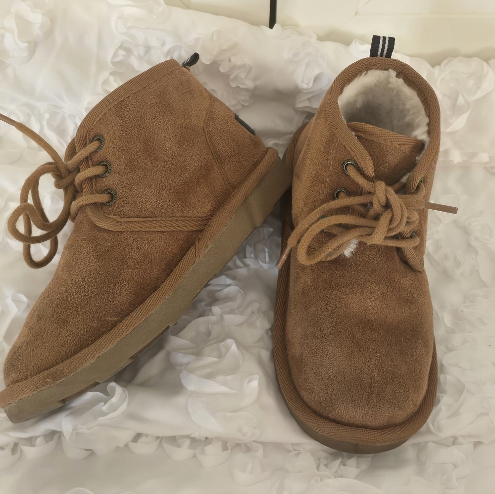 Nautica Tan Kids Boots with Cozy Lining